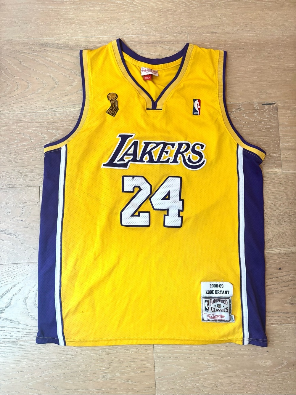 Mitchell & Ness Los Angeles Lakers Yellow and Purple #24 Jersey